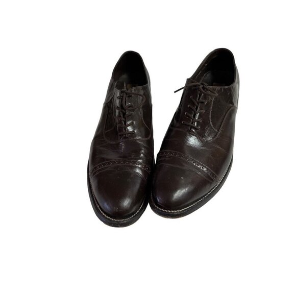 Stacy Baldwin Leather Dark Brown Men's Cap Toe Dress Shoes Size 12 sku 2625 - Picture 5 of 14